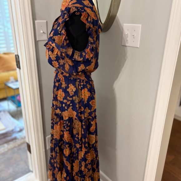 Misa Tina Dress Blue Marigold Floral - Picture 4 of 6